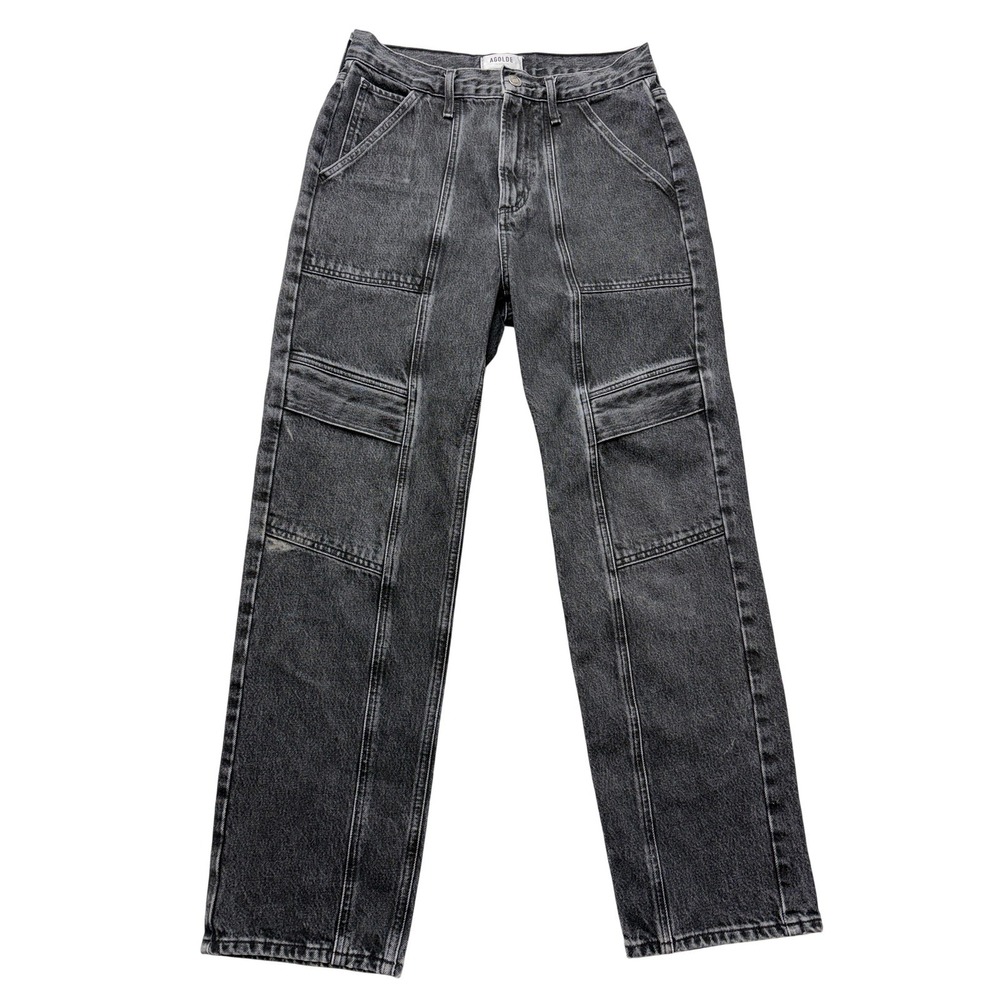 AGOLDE Cooper Cargo Jeans Womens 26 Gray High Rise Straight 29x27‎